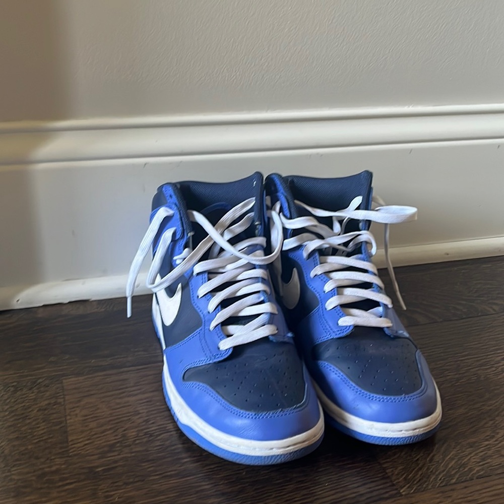 Nike dunk high. Medium blue. Midnight navy. Size 10.5 MENS.